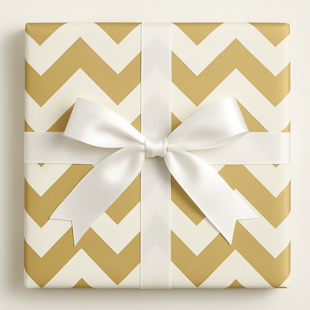 NWT Hester & Cook Chevron Paper Table Runner Matte Gold 20”x50’ Gift Wrap Roll